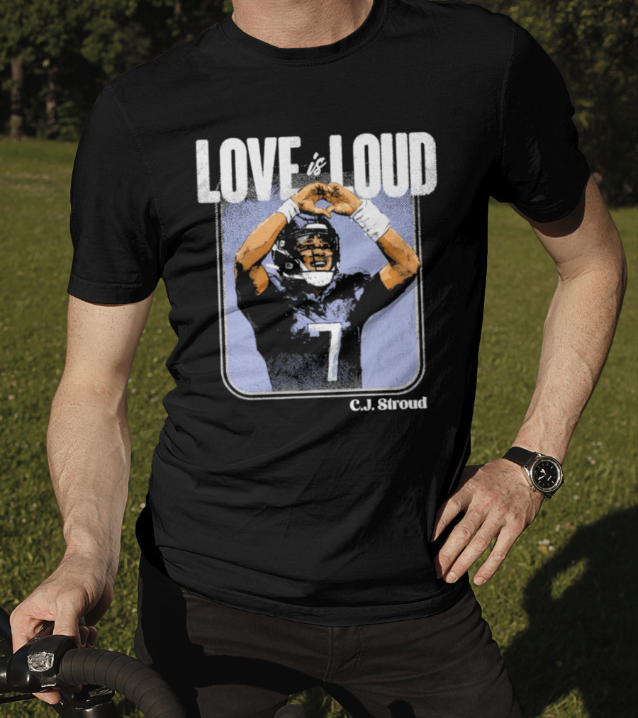 C.J. Stroud Love Is Loud Football Number 7 T-Shirt