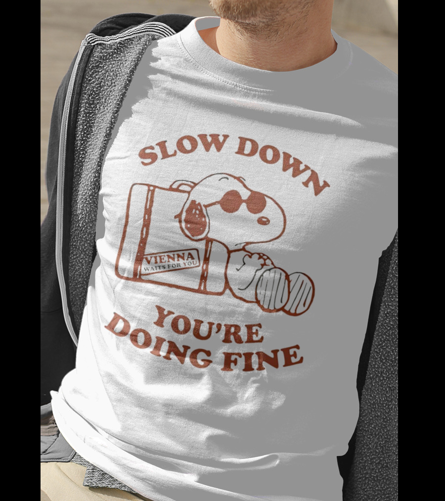 Snoopy Slow Down You’re Doing Fine Vienna Waffle Box T-Shirt