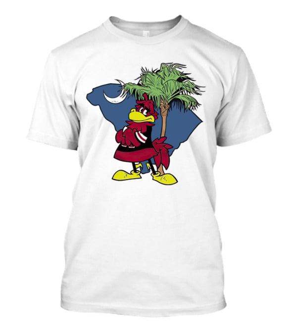 South Carolina Gamecocks Mascot State Emblem Palmetto Tree And Crescent Moon T-Shirt