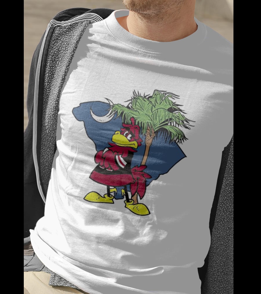 South Carolina Gamecocks Mascot State Emblem Palmetto Tree And Crescent Moon T-Shirt