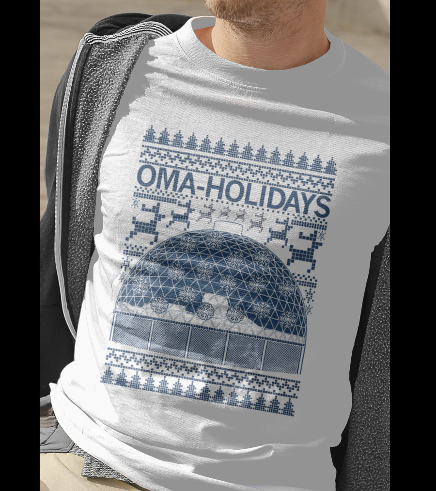 Oma Holidays Christmas Dome Pattern With Reindeer And Trees T-Shirt
