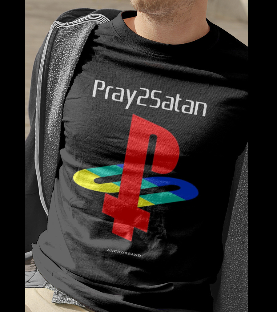 Pray2Satan Anchorsand Playstation T-Shirt