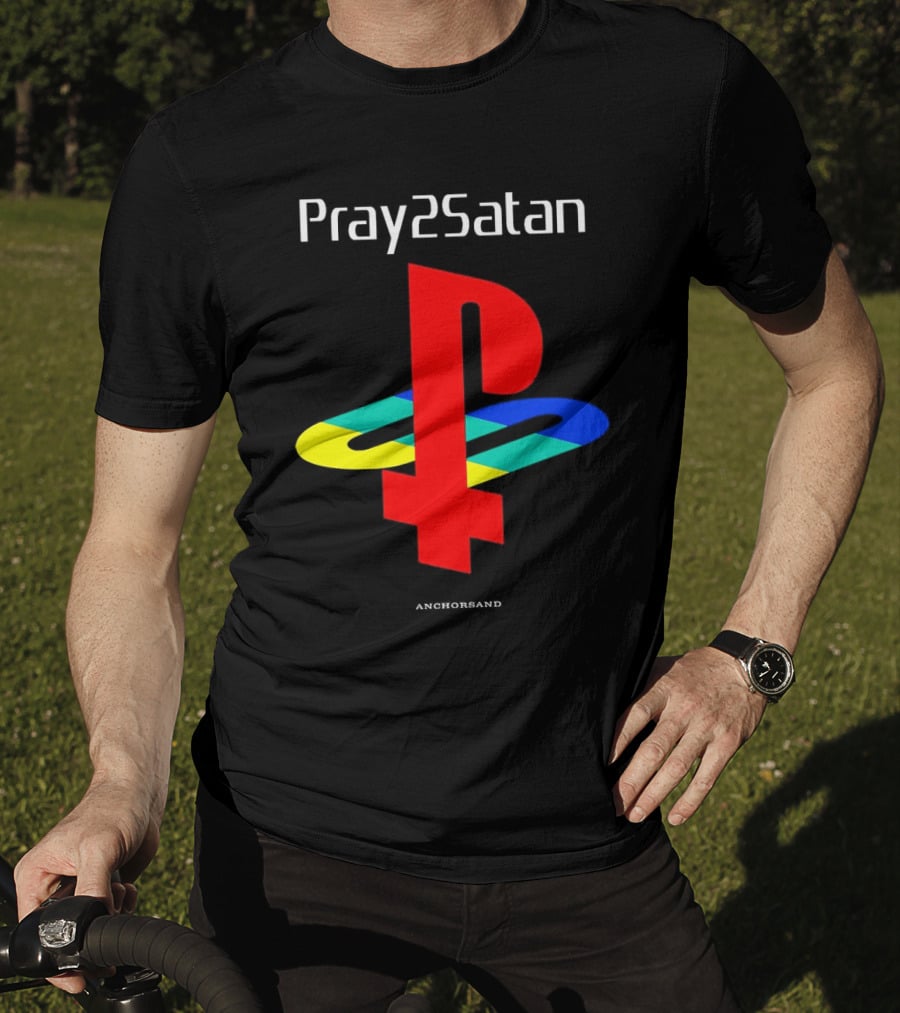 Pray2Satan Anchorsand Playstation T-Shirt