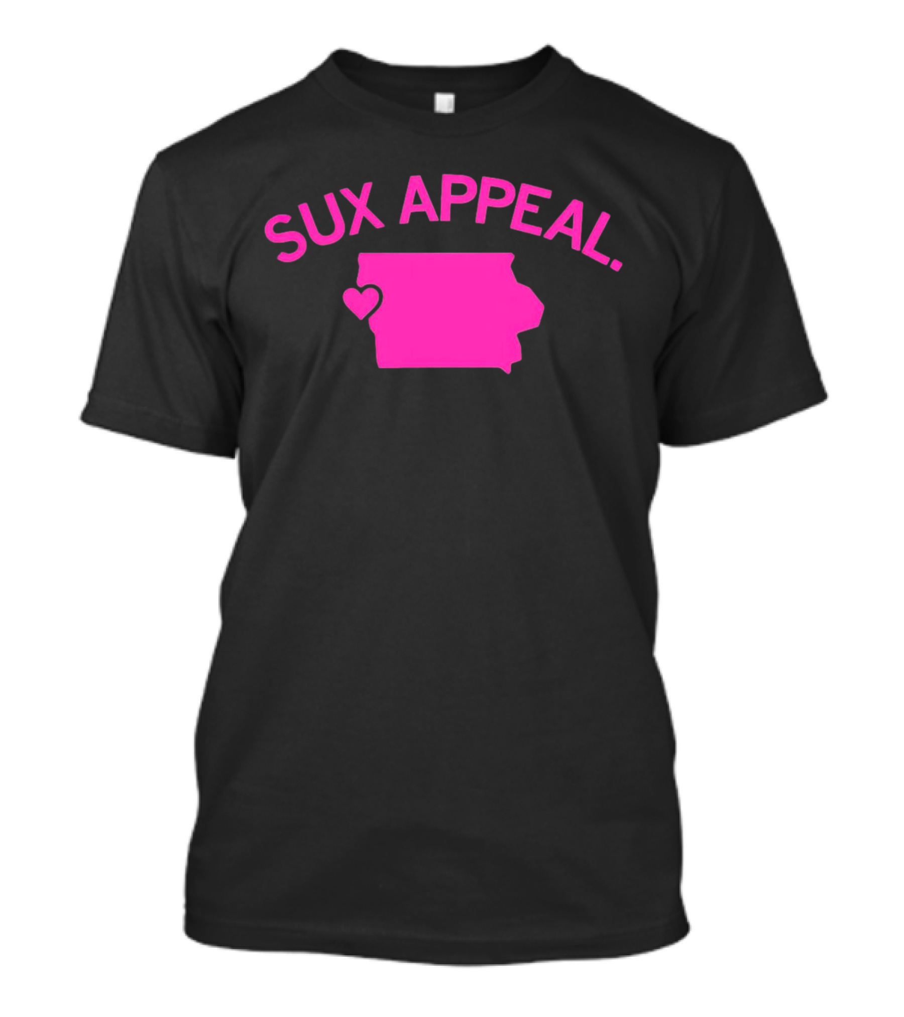 Sux Appeal Pink Iowa Heart Map T-Shirt
