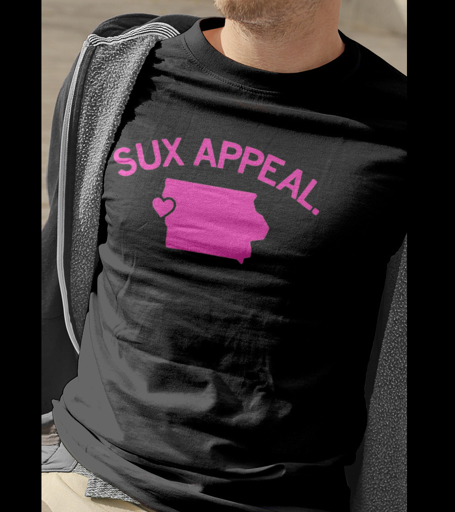 Sux Appeal Pink Iowa Heart Map T-Shirt