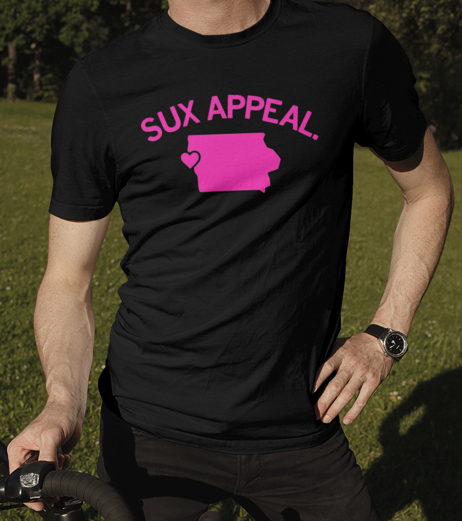 Sux Appeal Pink Iowa Heart Map T-Shirt