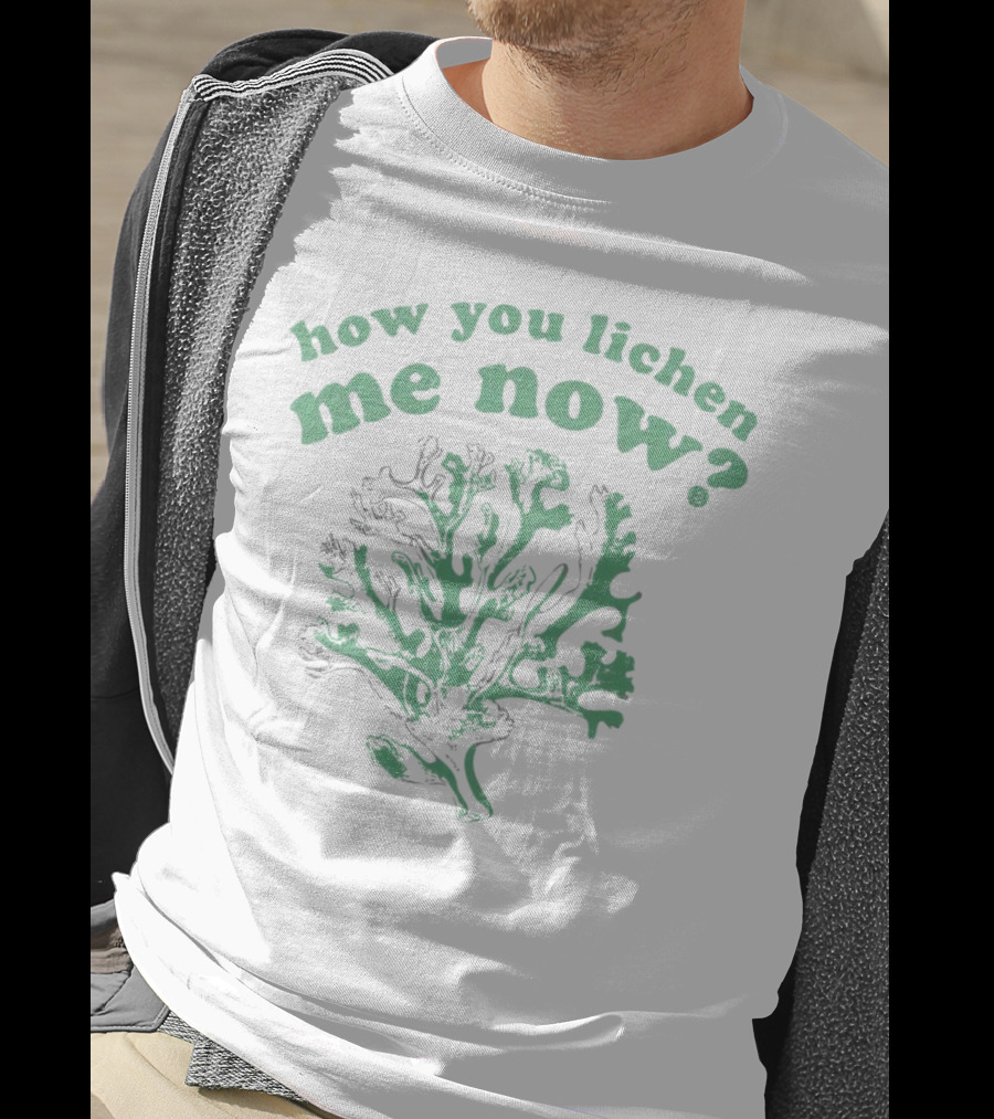 How You Lichen Me Now Botanical Pun With Green Lichen T-Shirt