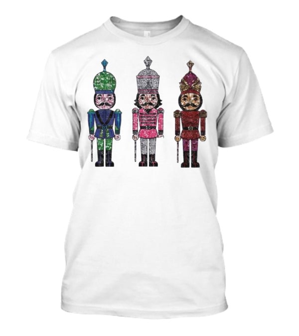 Nutcracker Christmas Glitter Soldiers Trio T-Shirt