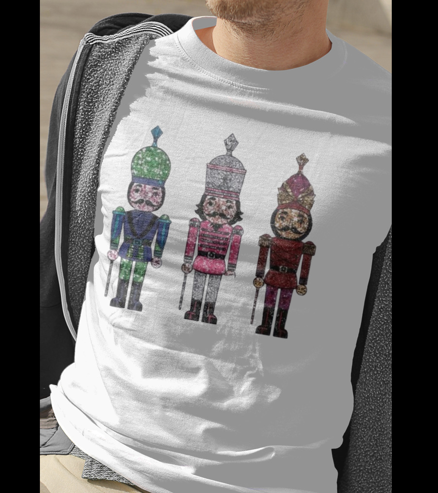 Nutcracker Christmas Glitter Soldiers Trio T-Shirt
