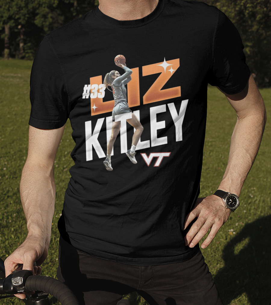 Virginia Tech Liz Kitley #33 VT Basketball Stars T-Shirt