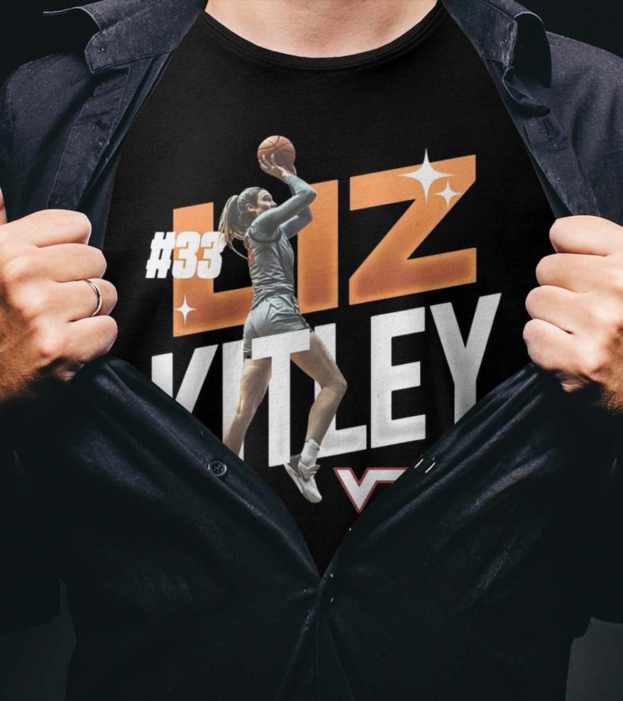 Virginia Tech Liz Kitley #33 VT Basketball Stars T-Shirt