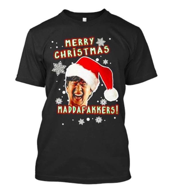 Merry Christmas Maddafakkers Ken Jeong Santa Hat Snowflakes T-Shirt
