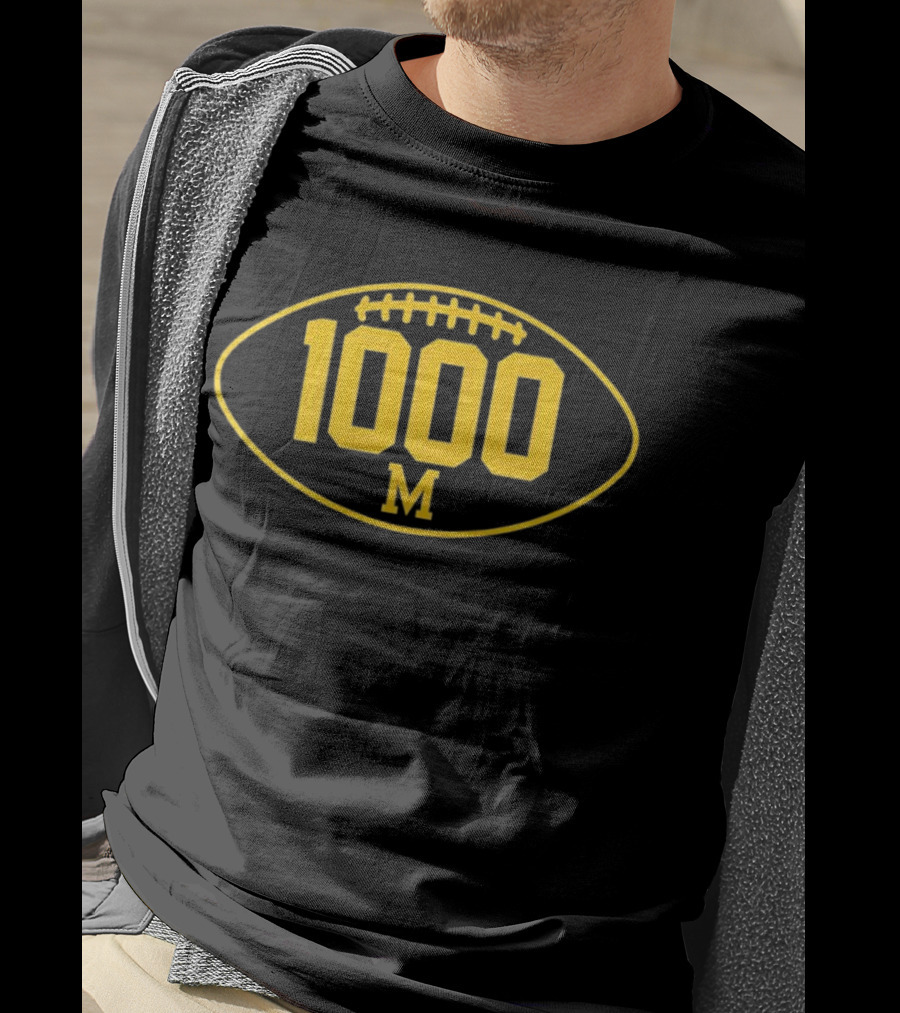 Michigan Wolverines Football 1000 Wins Milestone Achievement T-Shirt