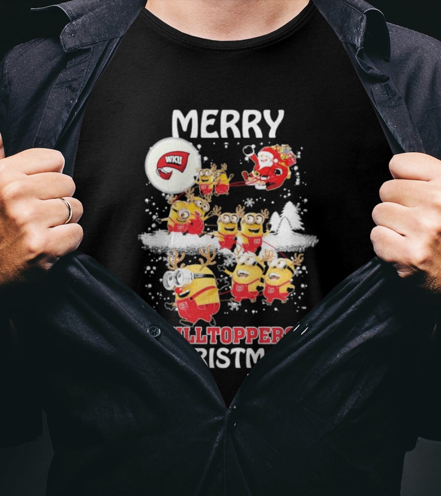 Merry WKU Hilltoppers Minions Christmas T-Shirt