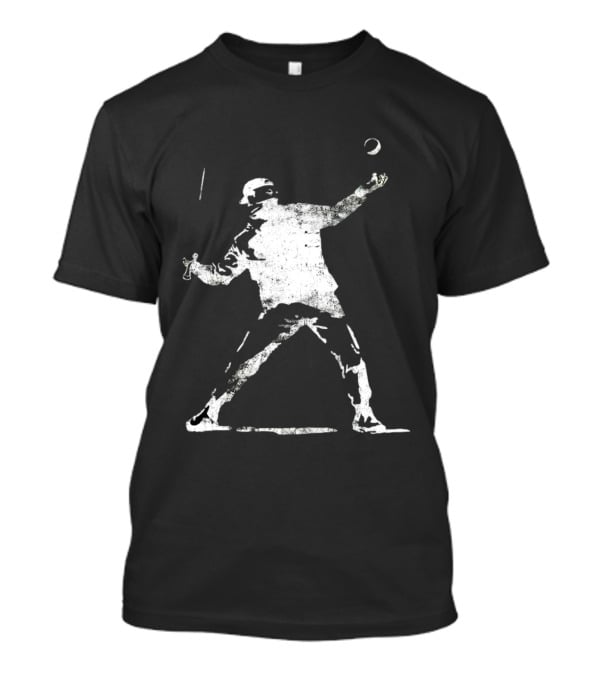 Banksy Flower Thrower Graffiti Street Art Baseball T-Shirt