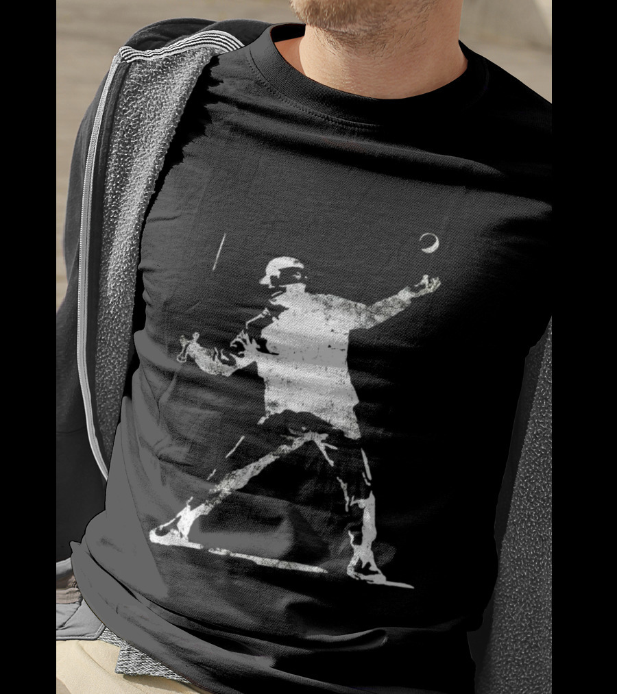 Banksy Flower Thrower Graffiti Street Art Baseball T-Shirt