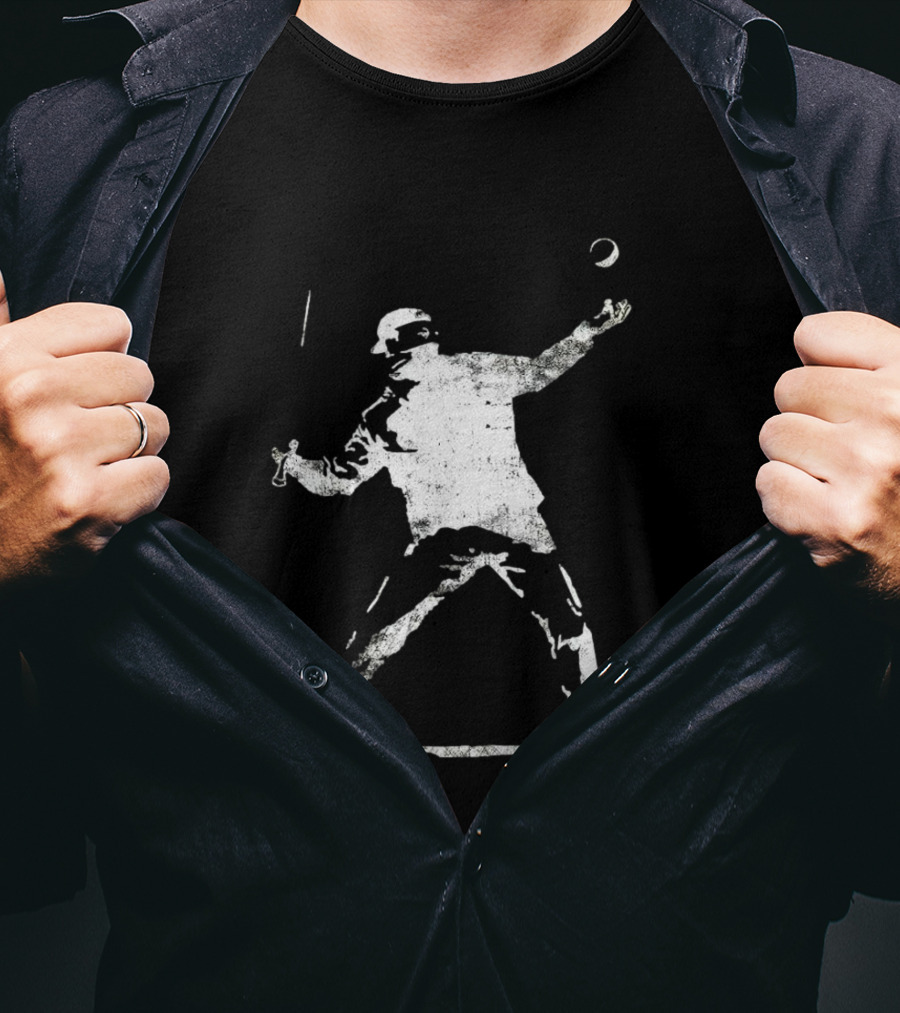 Banksy Flower Thrower Graffiti Street Art Baseball T-Shirt