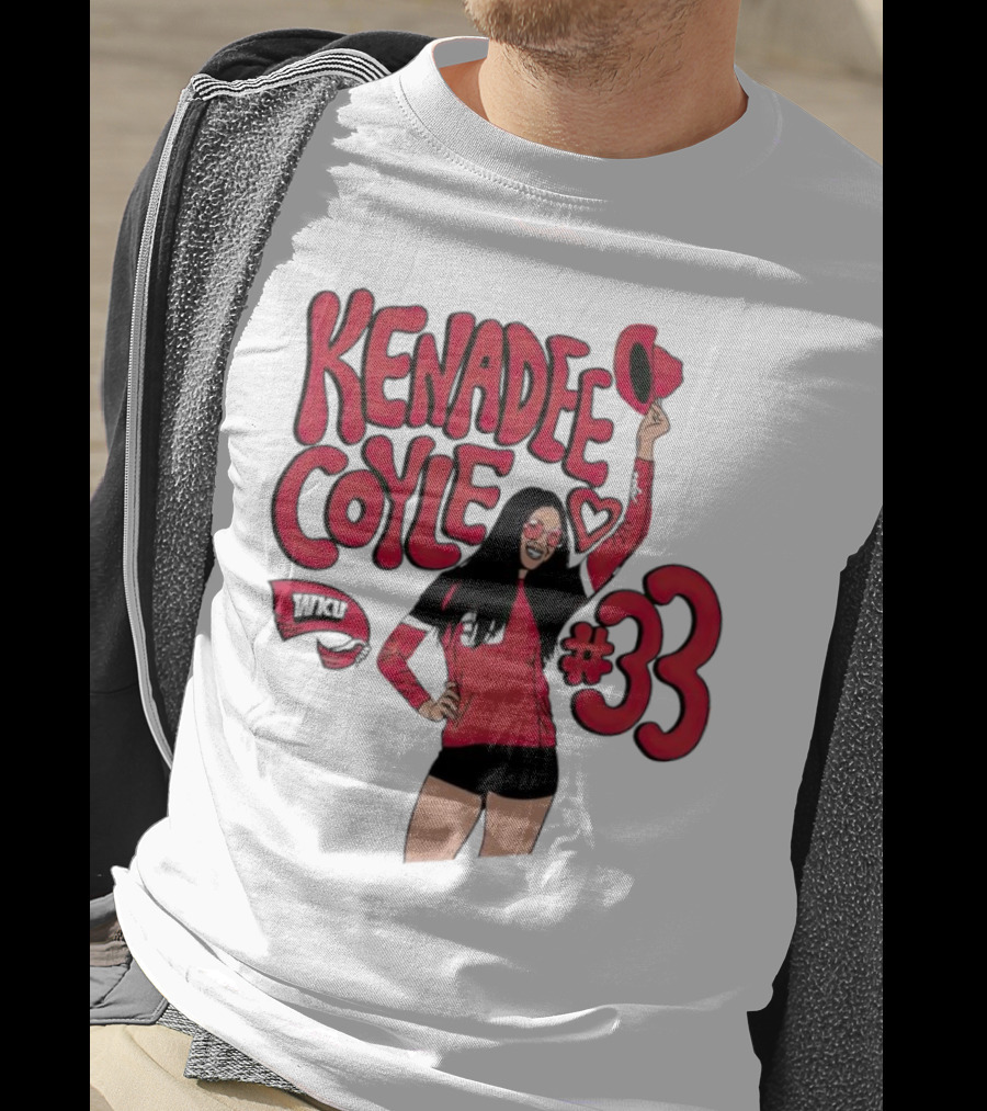 Kenadee Coyle WKU Heart #33 Western Kentucky Hilltoppers Volleyball T-Shirt