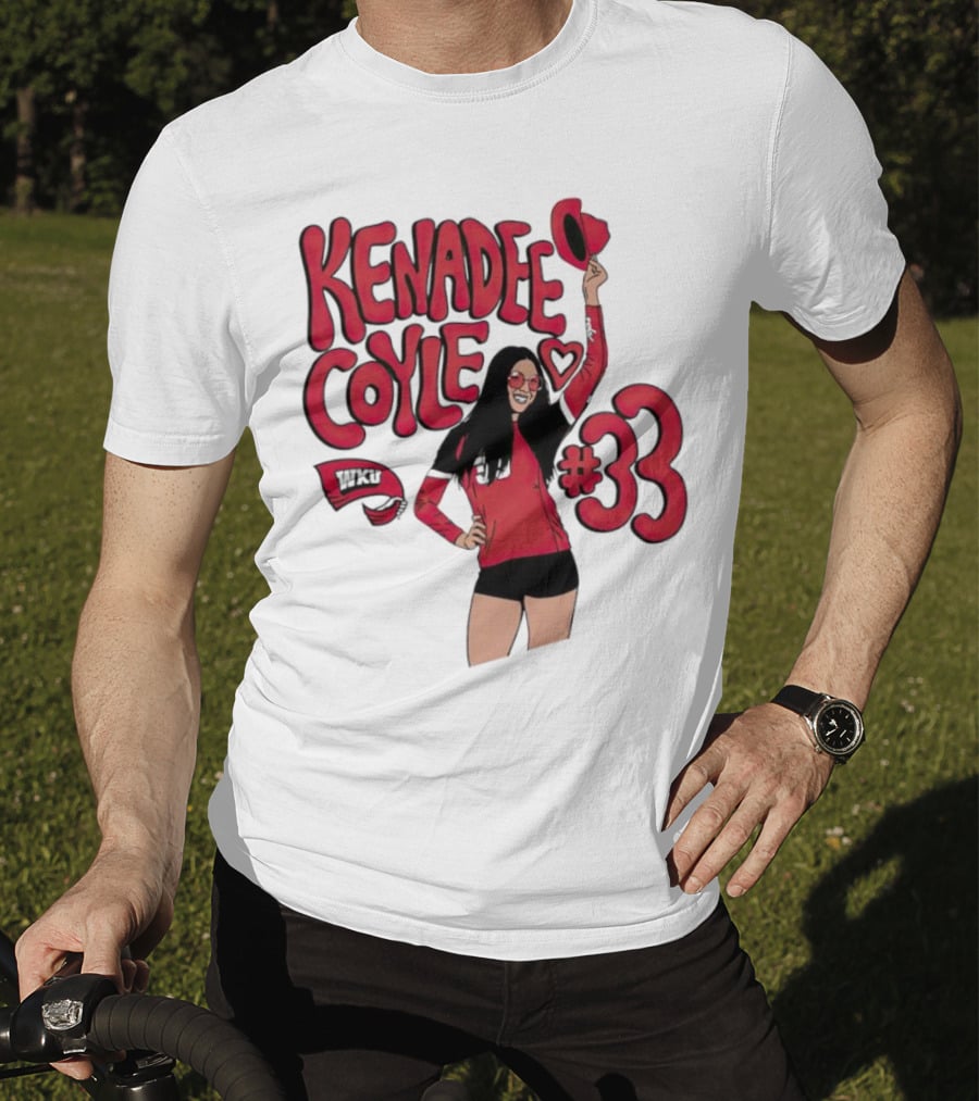 Kenadee Coyle WKU Heart #33 Western Kentucky Hilltoppers Volleyball T-Shirt