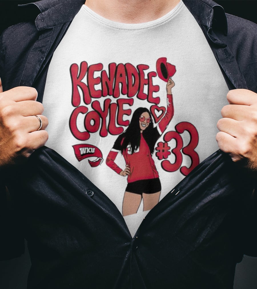 Kenadee Coyle WKU Heart #33 Western Kentucky Hilltoppers Volleyball T-Shirt