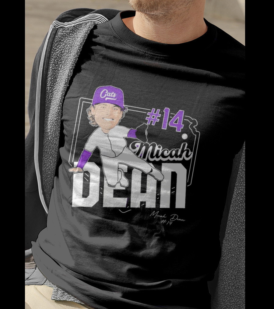 Micah Dean #14 Kansas State Wildcats Cats Infielder Signature T-Shirt