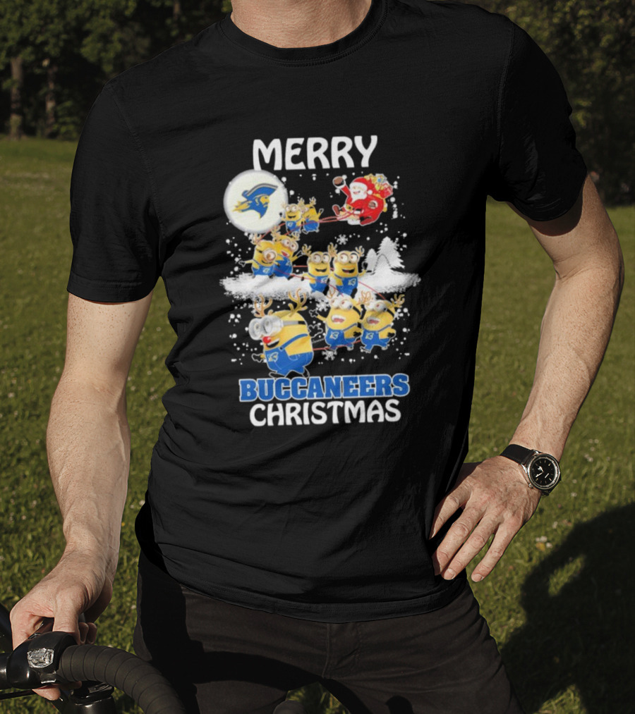 Merry Buccaneers Christmas Minions East Tennessee State Santa T-Shirt