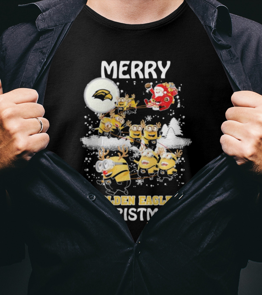 Merry Minions Southern Miss Golden Eagles Christmas T-Shirt
