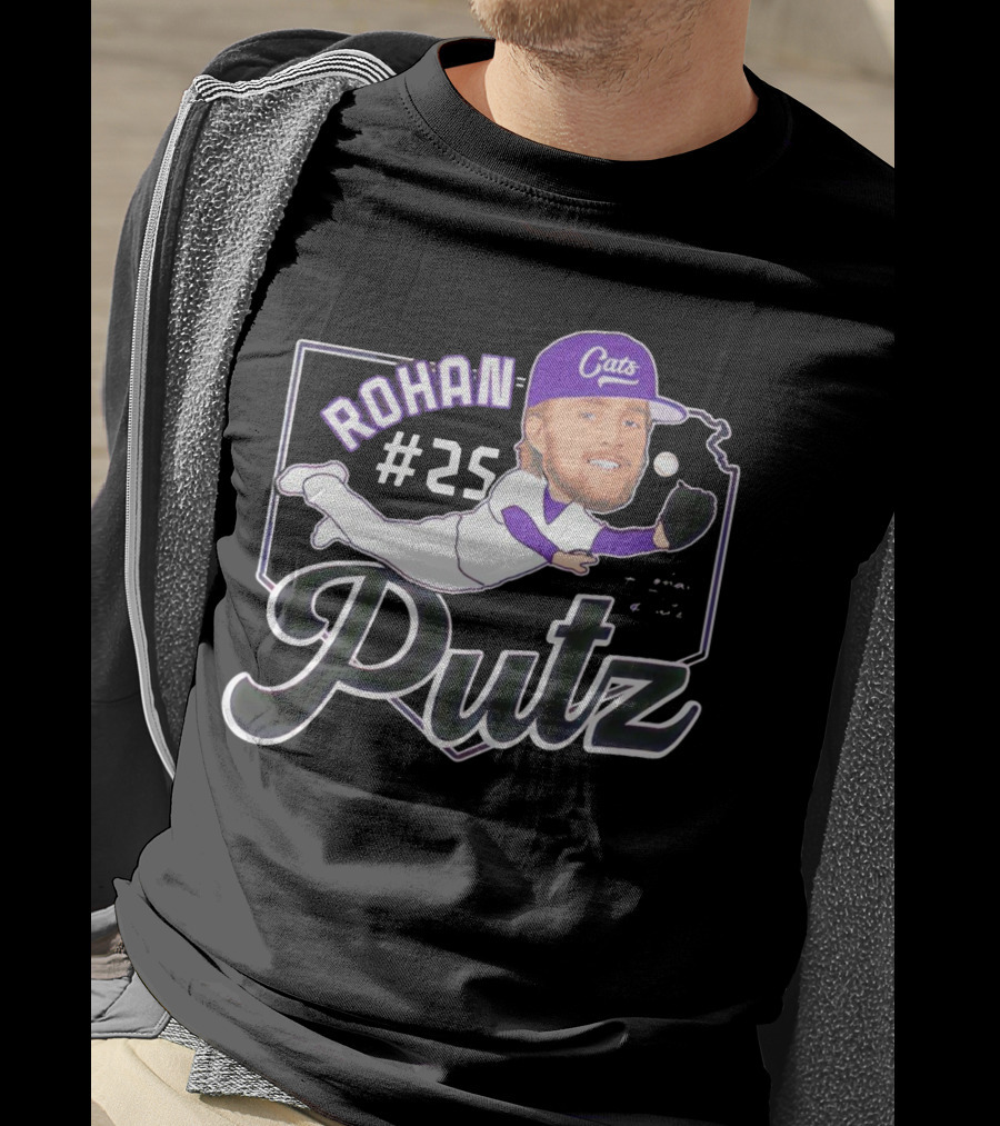 Rohan Putz #25 Kansas State Wildcats Cats Outfielder Signature T-Shirt