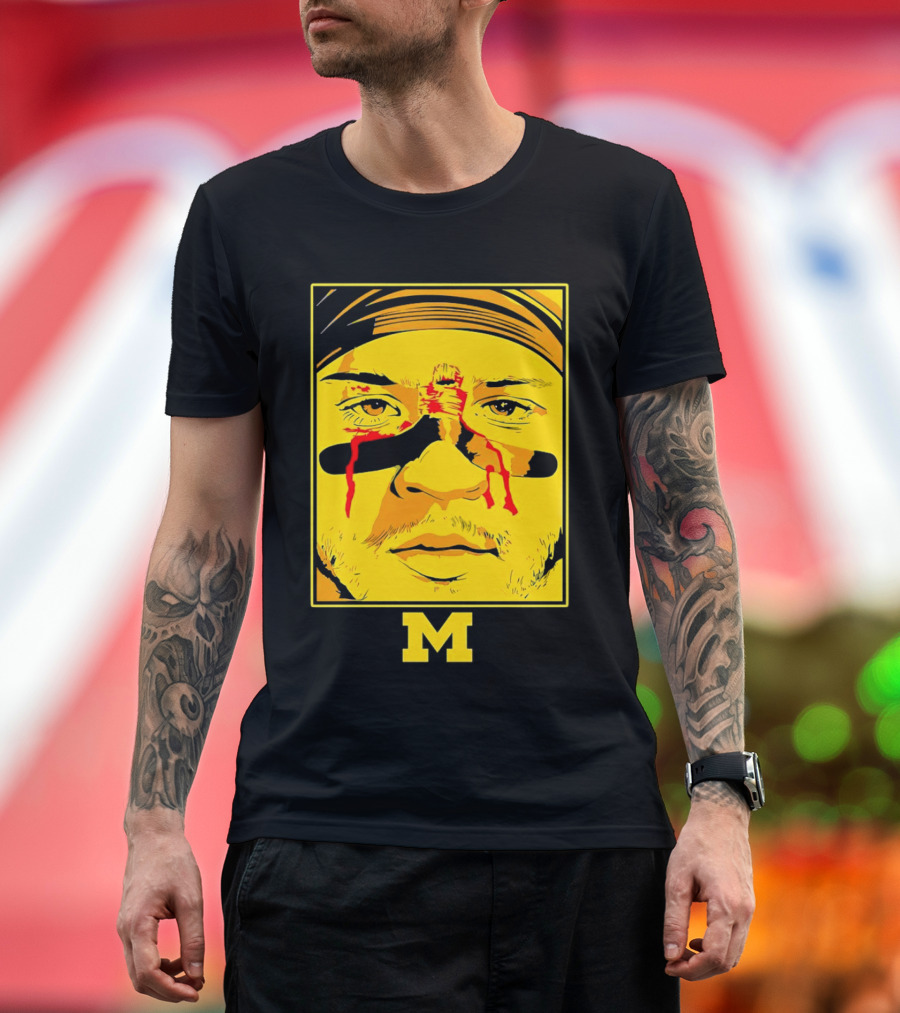 Blake Corum Game Face Michigan Wolverines Football Yellow M T-Shirt