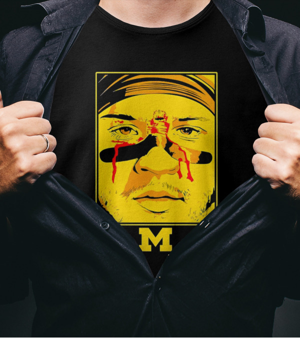 Blake Corum Game Face Michigan Wolverines Football Yellow M T-Shirt