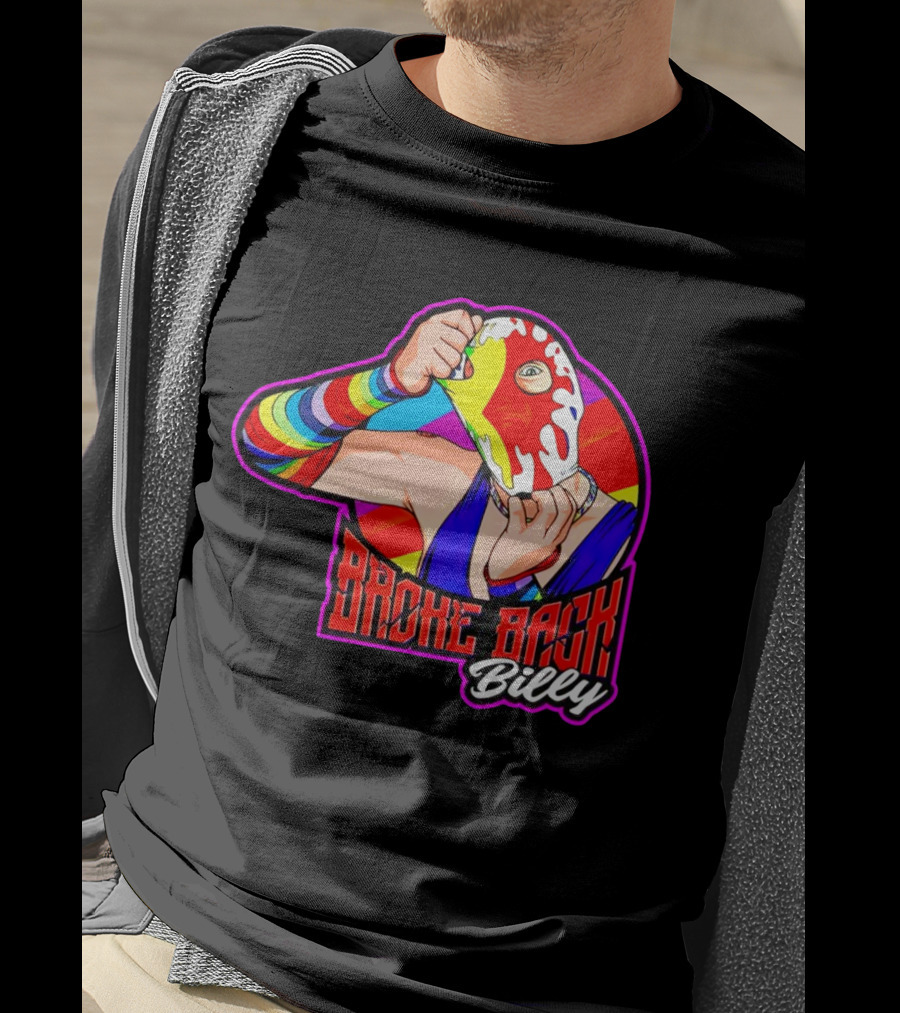 Broke Back Billy Colorful Wrestling Mask T-Shirt