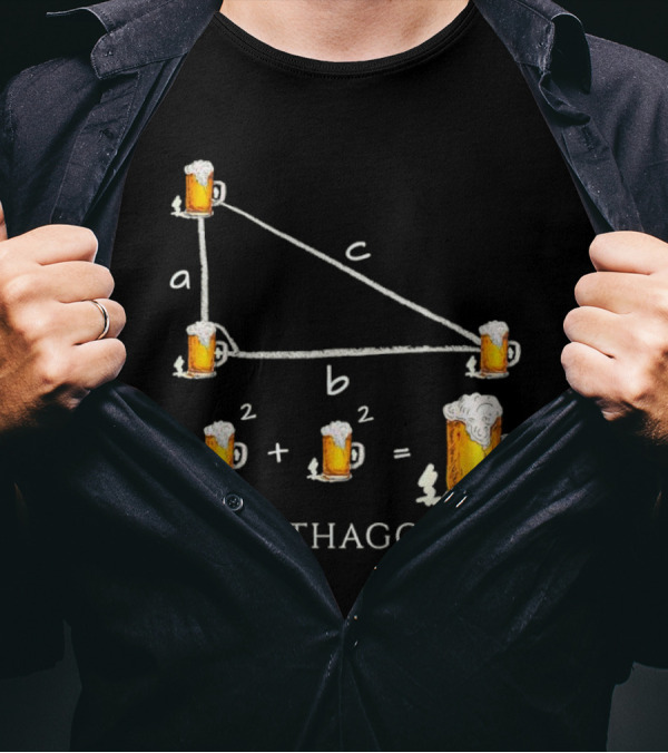 Beerthagoras Theorem Math Pythagoras Beer Mugs Equation T-Shirt