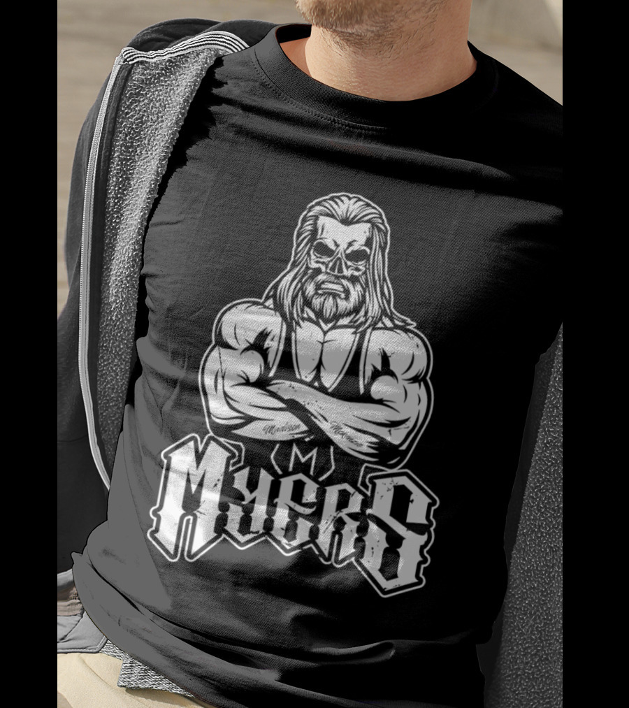 Brian Myers Fka Curt Hawkins Skull Crossed Arms Tattooed Madison Morgan T-Shirt