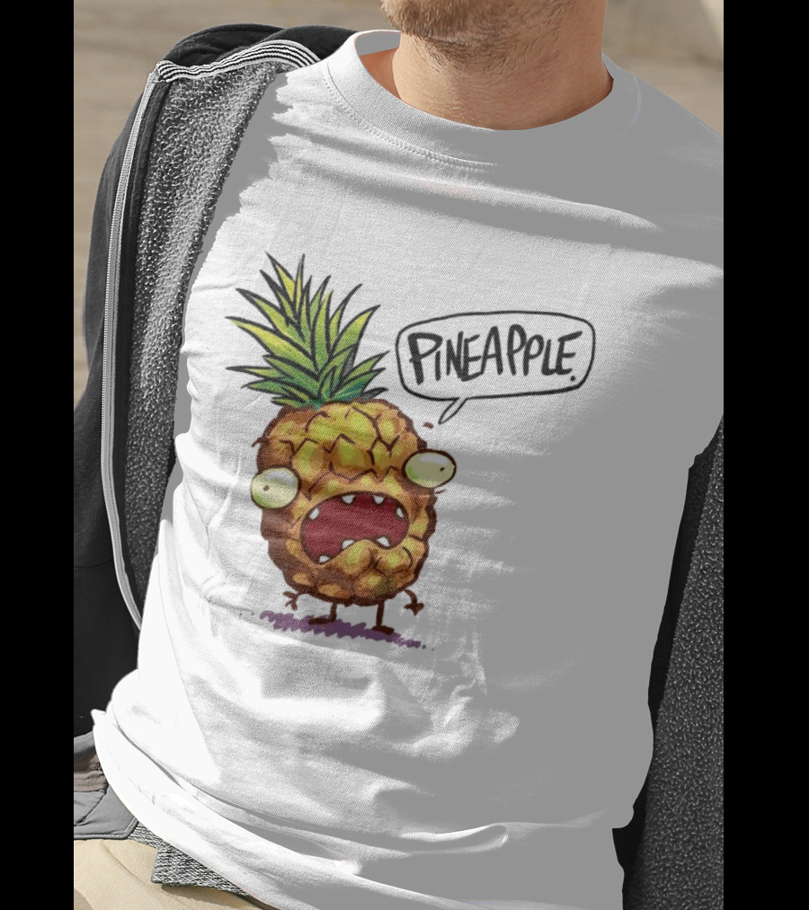 Pineapple Cute Pineapple With Cartoon Face And Funny Expression T-Shirt