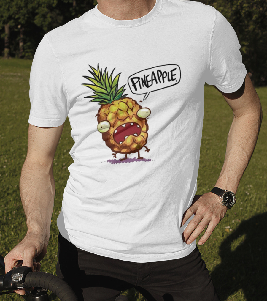 Pineapple Cute Pineapple With Cartoon Face And Funny Expression T-Shirt