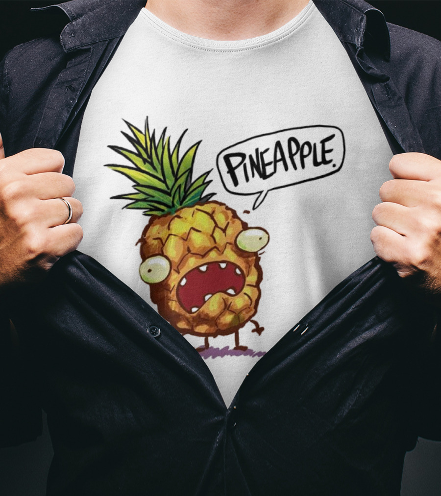 Pineapple Cute Pineapple With Cartoon Face And Funny Expression T-Shirt