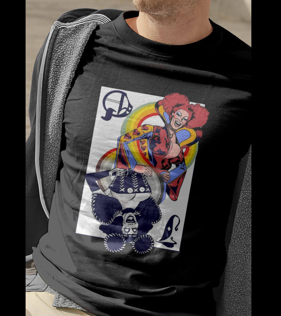 Jimbo Queen Of Hearts Playing Card Rainbow Drag T-Shirt