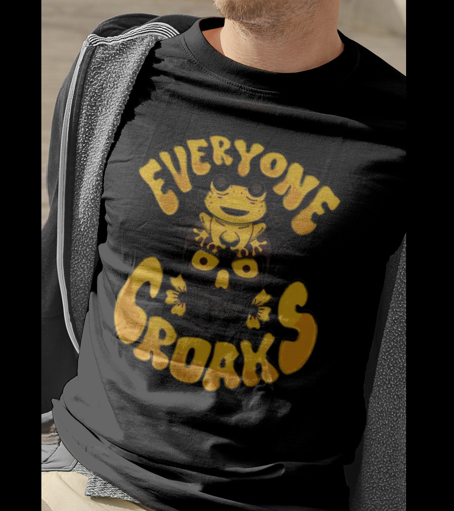 Everyone Croaks Frog On Skull T-Shirt