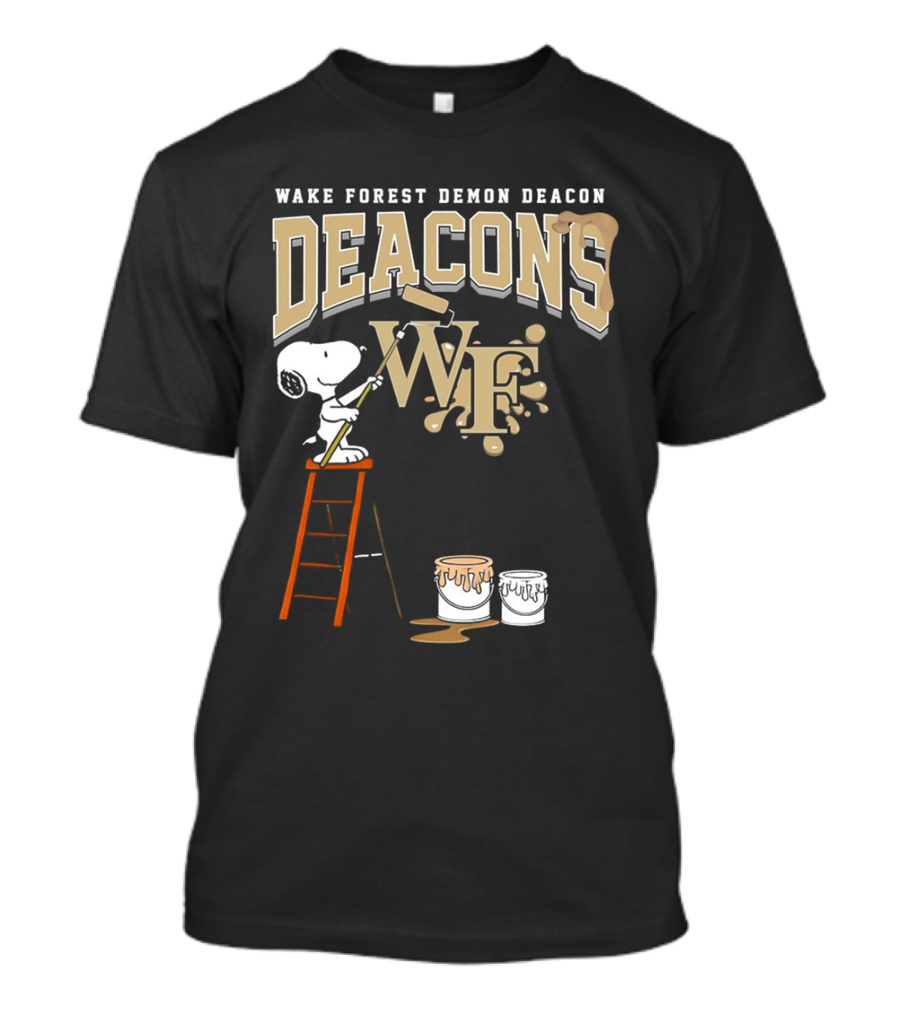 Wake Forest Demon Deacons Snoopy Painting Team Spirit T-Shirt