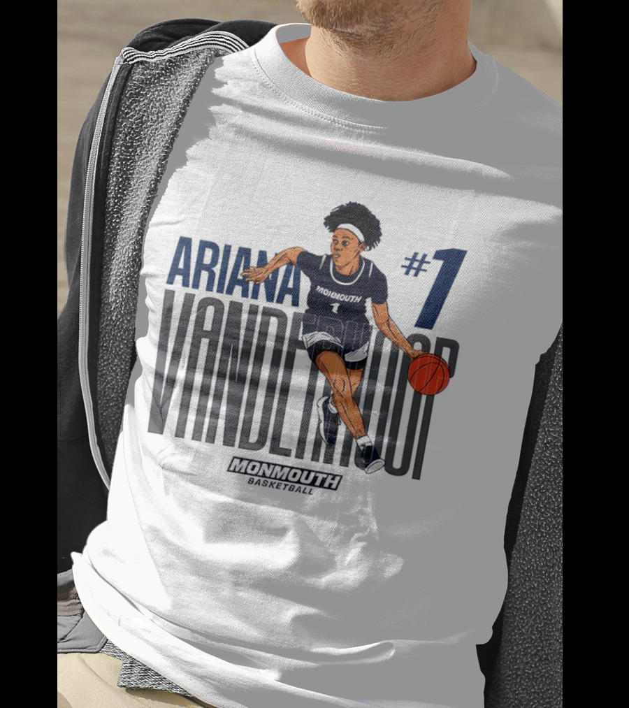 Ariana Vanderhoop #1 Monmouth Hawks NCAA Women's Basketball Player T-Shirt