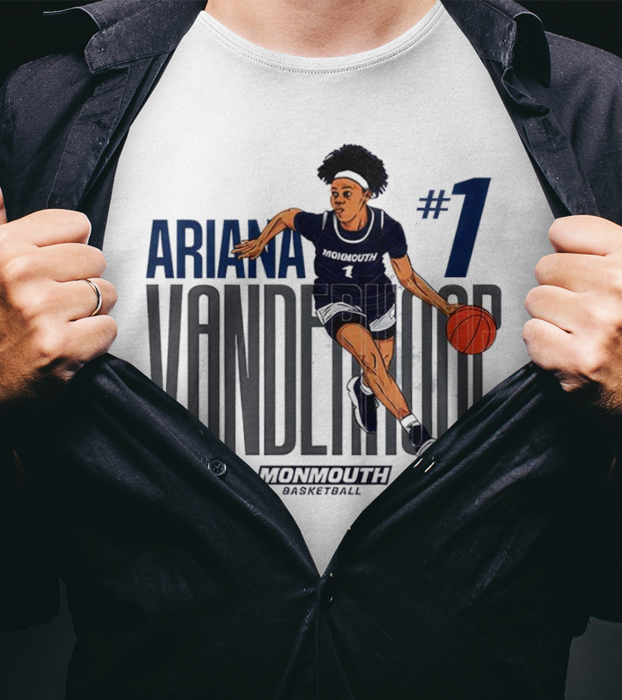 Ariana Vanderhoop #1 Monmouth Hawks NCAA Women's Basketball Player T-Shirt