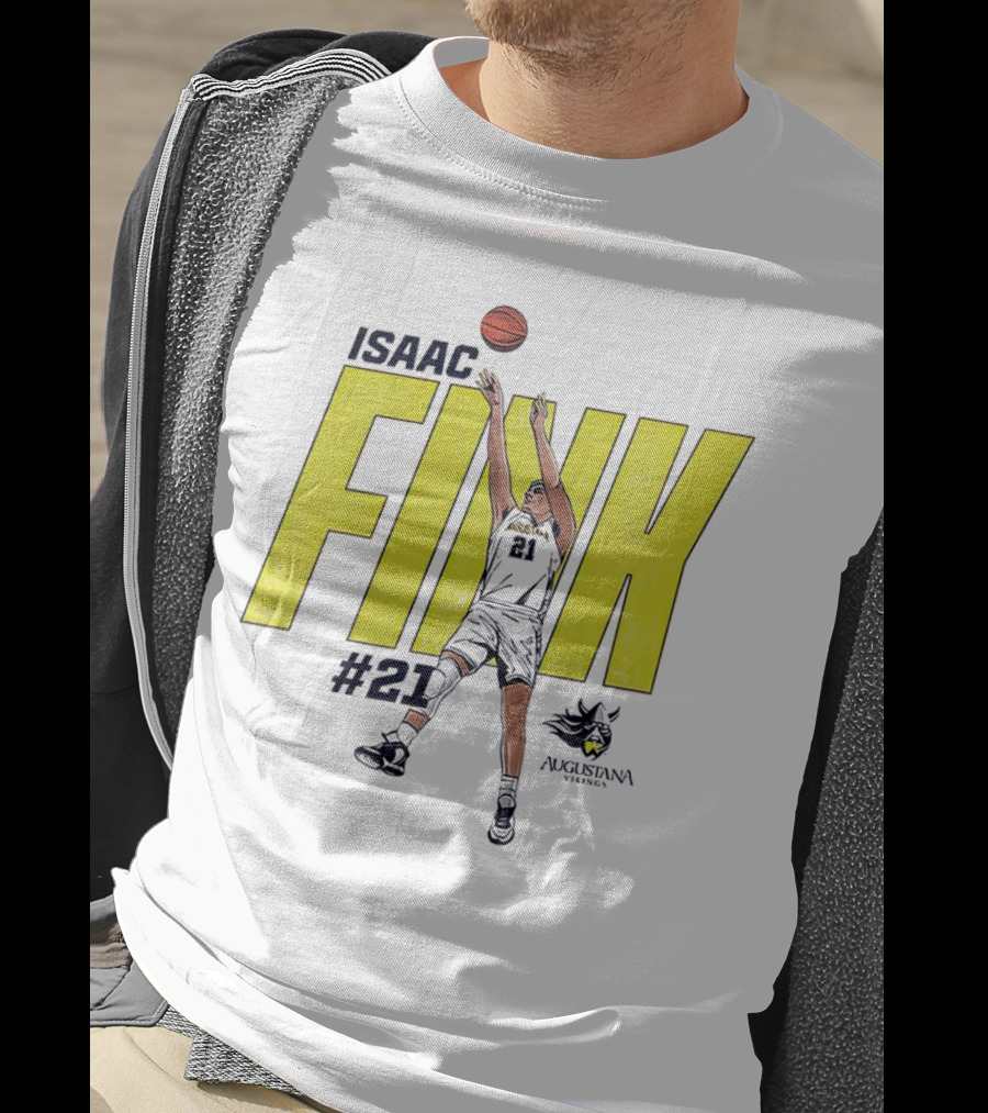 Isaac Fink #21 Augustana Vikings Basketball T-Shirt