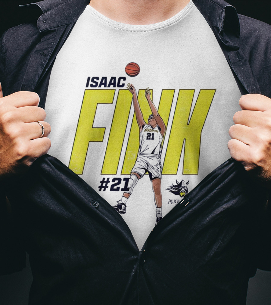 Isaac Fink #21 Augustana Vikings Basketball T-Shirt