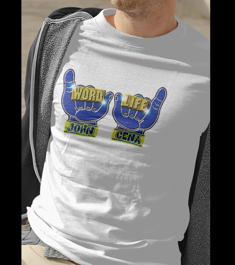 John Cena Word Life Blue Hands Iconic Gesture T-Shirt