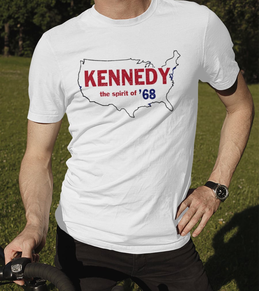 Kennedy The Spirit Of ’68 USA Map Outline T-Shirt