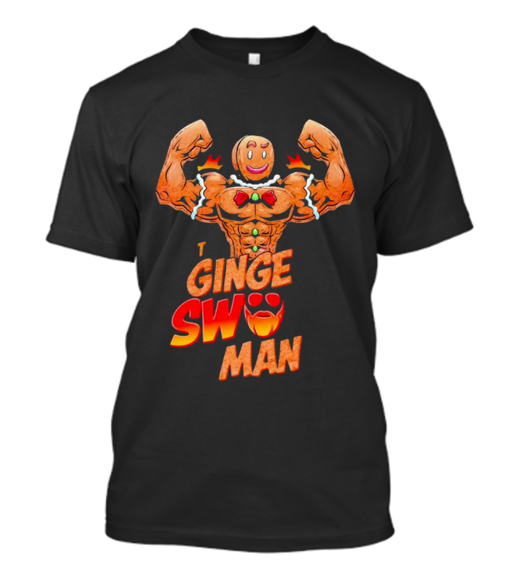 Ginger Swole Man Christmas Bodybuilding Gingerbread T-Shirt
