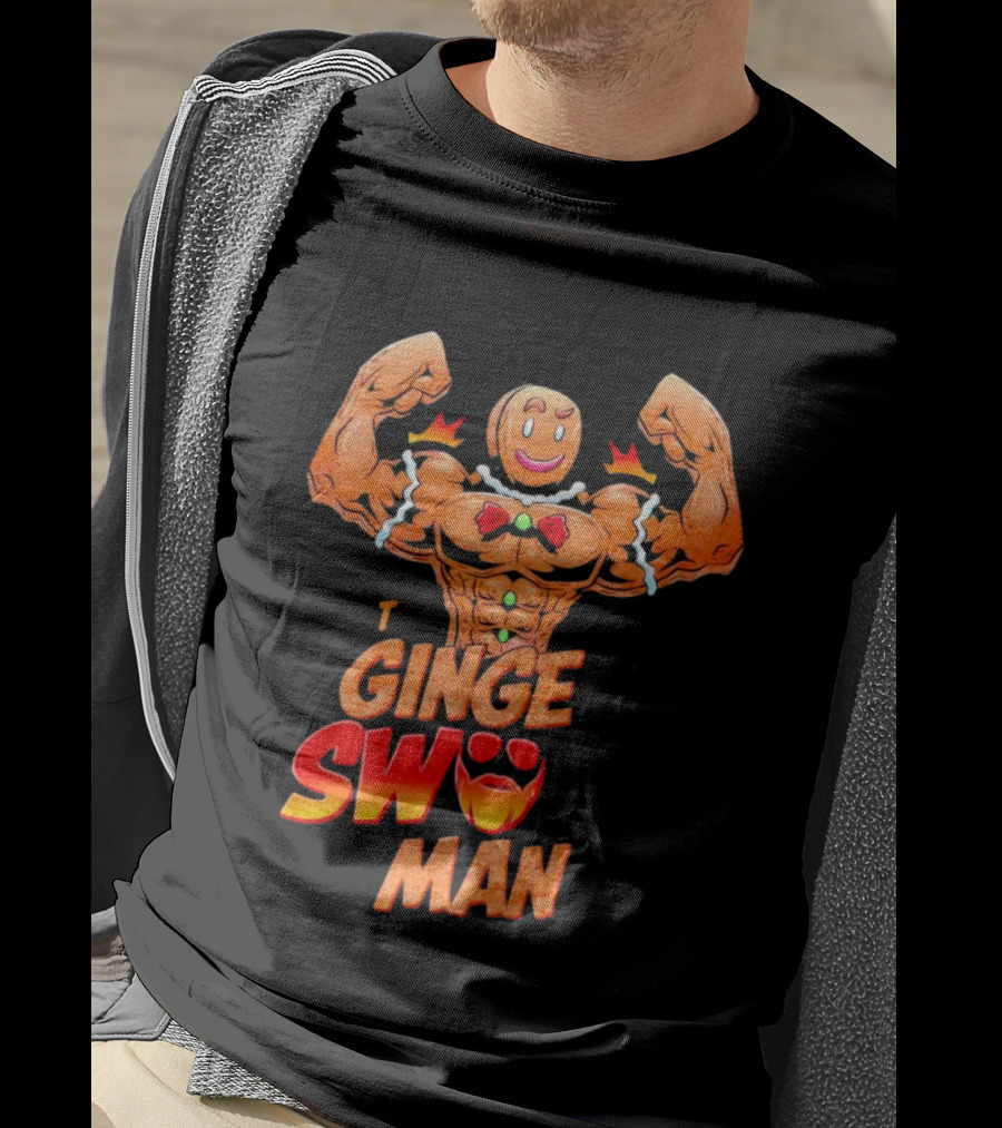 Ginger Swole Man Christmas Bodybuilding Gingerbread T-Shirt