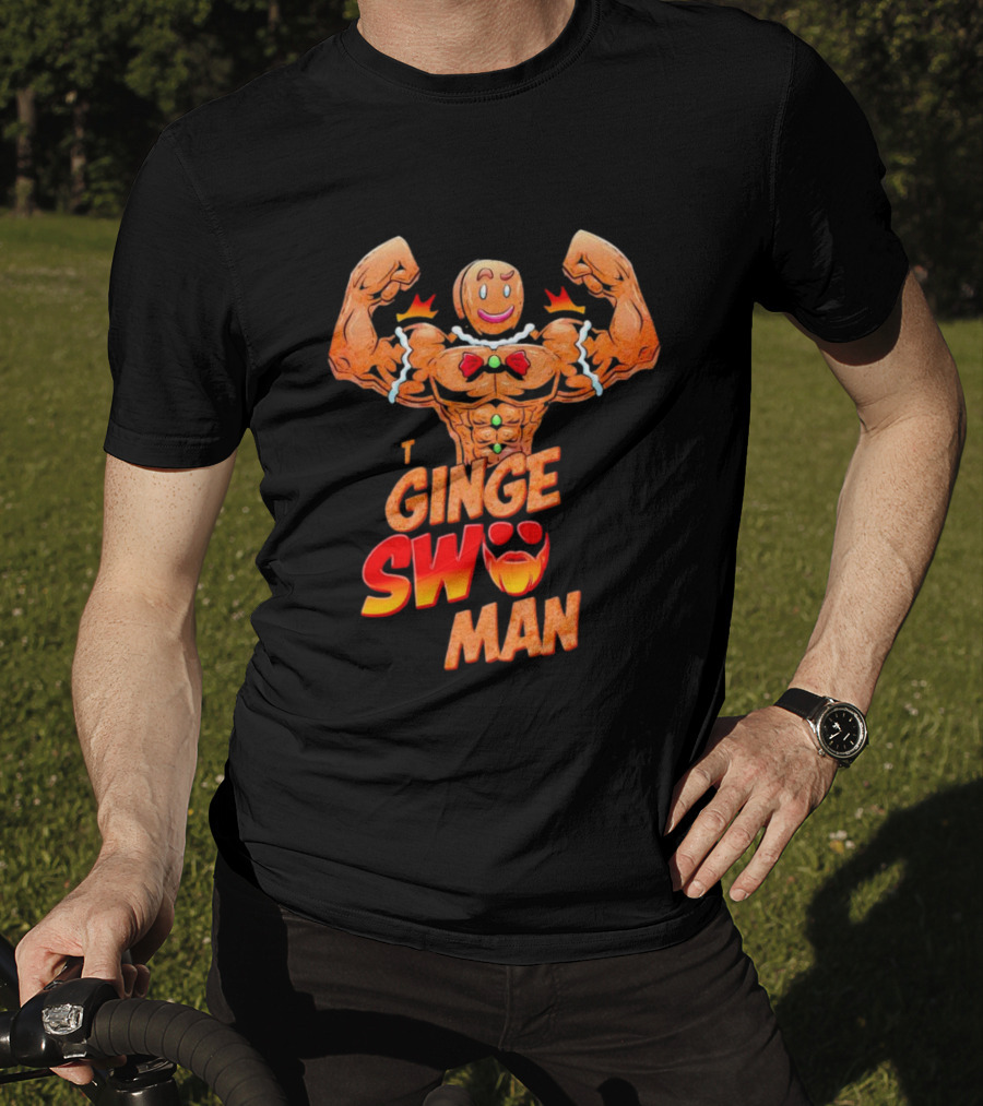 Ginger Swole Man Christmas Bodybuilding Gingerbread T-Shirt