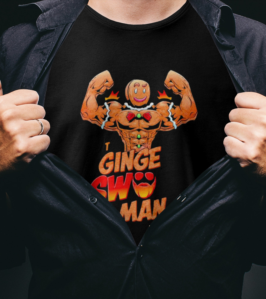 Ginger Swole Man Christmas Bodybuilding Gingerbread T-Shirt