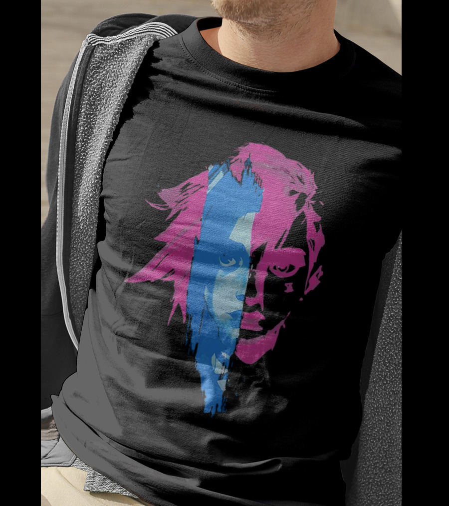 Arcane Vi And Jinx Split Face Blue And Pink T-Shirt